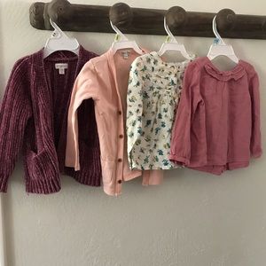 12-18 month - 18/24 month girl tops and sweater bundle